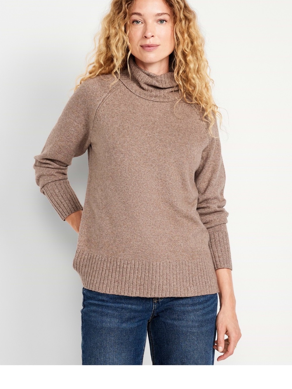 Old Navy Cozy Turtleneck Sweater in Taupe - Women's Soft Knit